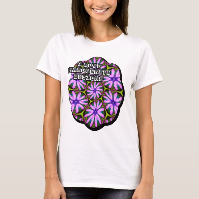 T-shirt Motifs marguerite violet (Devant)