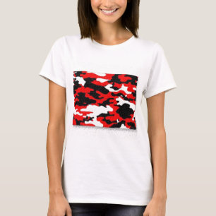 T-shirt Motifs rouges de camouflage