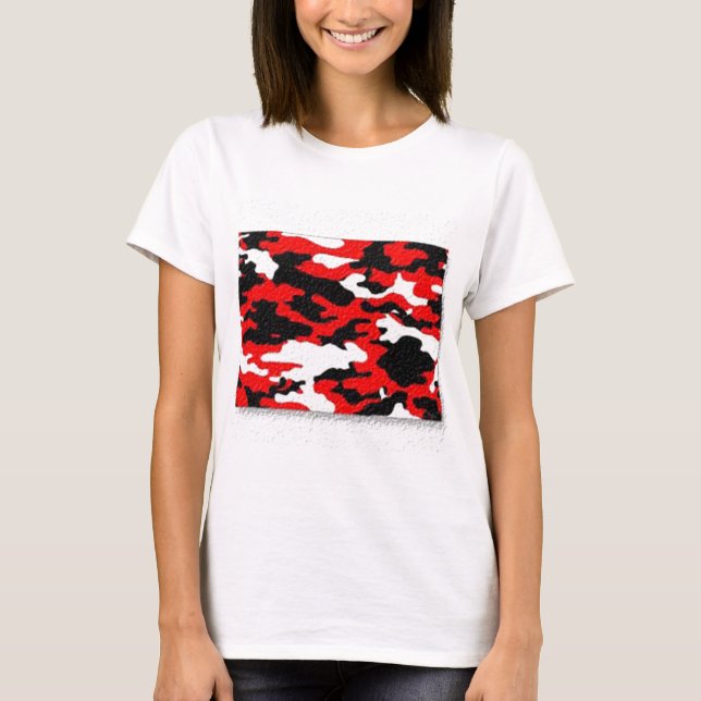 T-shirt Motifs rouges de camouflage (Devant)