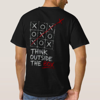 T-Shirt Motivant Tic Tac Toe Pensez en Dehors de l