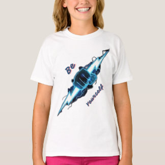 T-shirt Motivante "Soyez Vous-Même" Éclair Bleu Fis