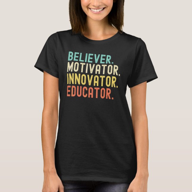 T-shirt Motivateur de croyant Innovateur Éducateur Théière (Devant)