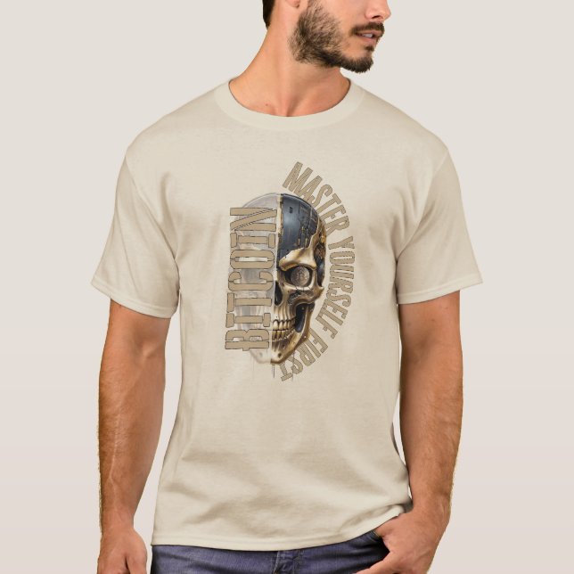 T-shirt Motivation BTC | Crâne | Bitcoin crypto  (Devant)