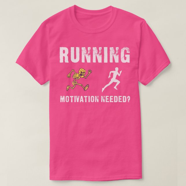 T-shirt Motivation course Squelette Chase drôle (Design devant)