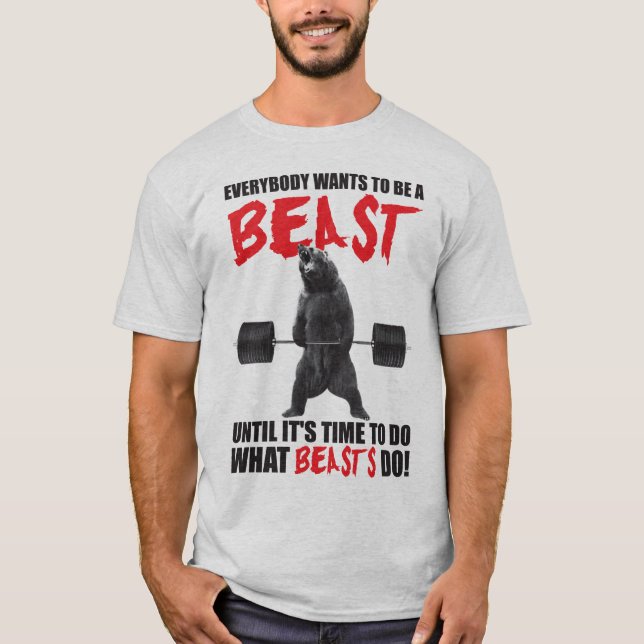 T-shirt Motivation de la musculation - Bête (Devant)
