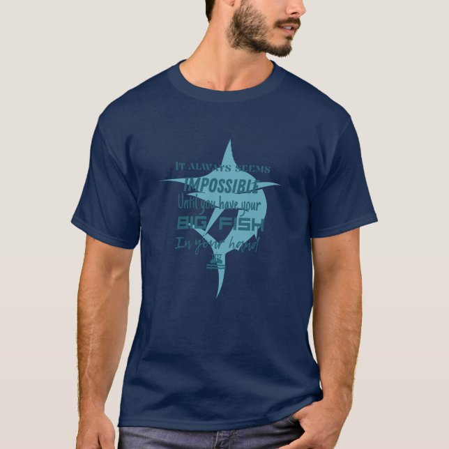 T-shirt Motivation de la pêche| Poisson Marlin| Il est tou (Devant)