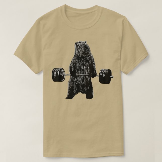 T-shirt Motivation de levage Gym forte Grizzly Ours (Design devant)
