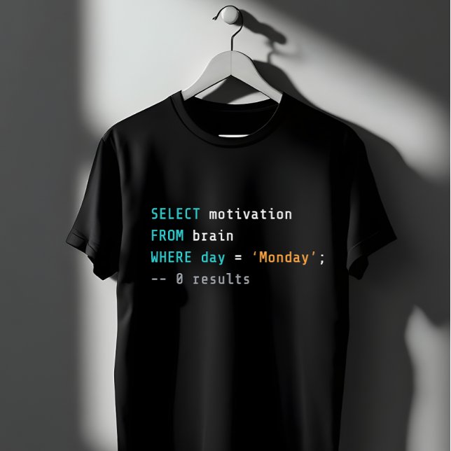 T-shirt Motivation drôle de lundi SQL Blague de programmeu (Créateur téléchargé)