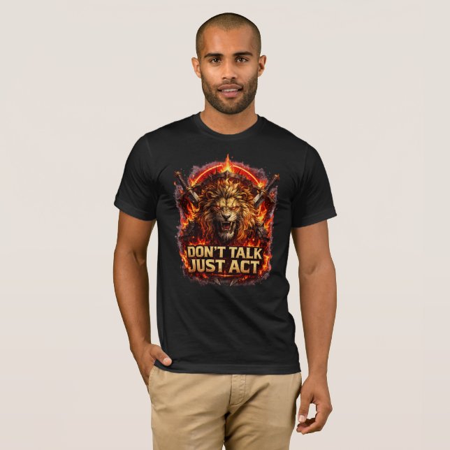 T-Shirt Motivation Lion Sans Peur (Devant entier)
