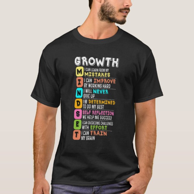T-shirt Motivation positive des cotes de croissance Inspir (Devant)