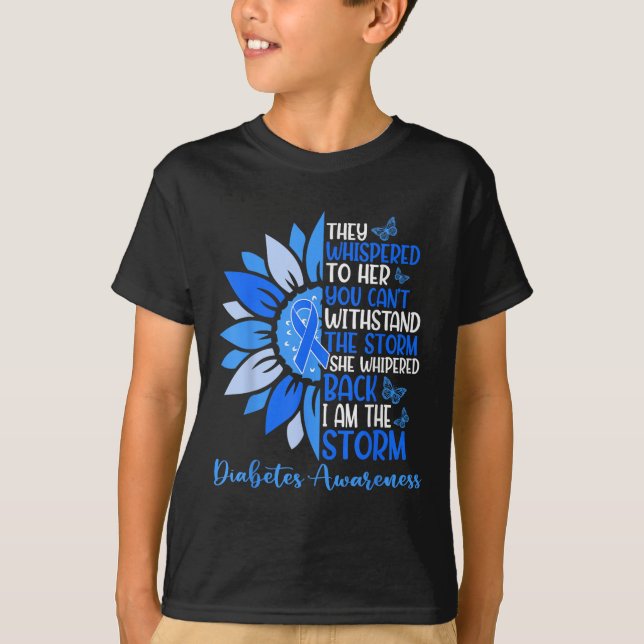 T-shirt Motivation Support Squad Sunflower Blue Diabetes A (Devant)