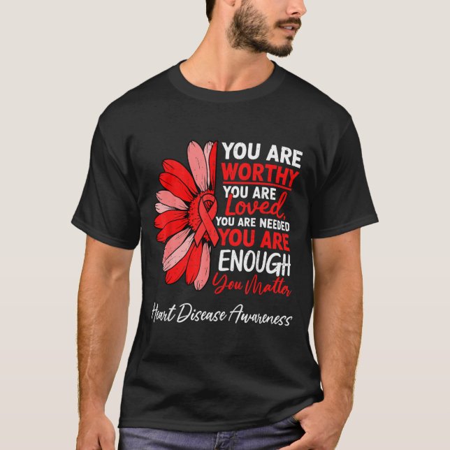 T-shirt Motivational Heart Health Heart Disease Awareness  (Devant)