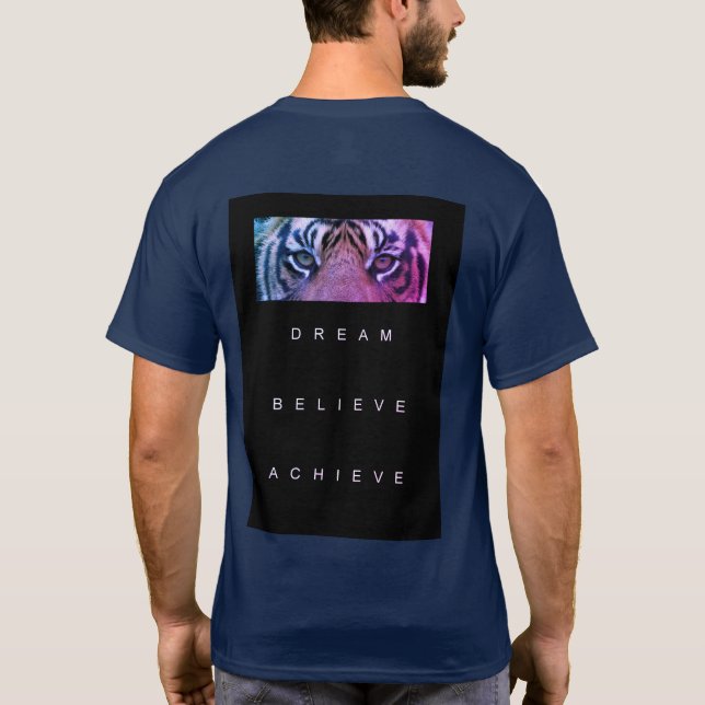 T-shirt Motivational Modèle Moderne Elégant Marine Bleu (Dos)