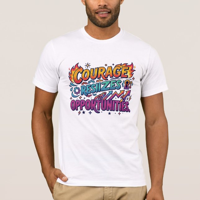 T-shirt motivationnel Courage Saisit les Opportuni (Devant)
