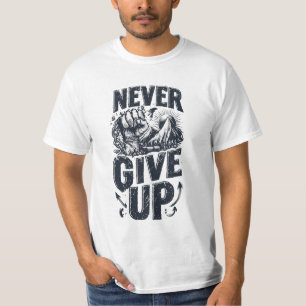 T-shirt motivationnel pour hommes « Ne jamais aban