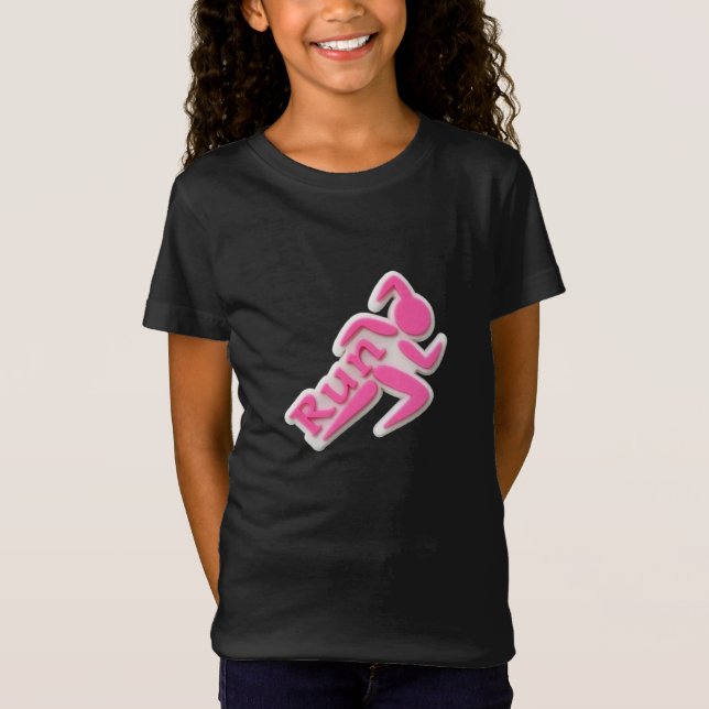 T-shirt motivationnel "Run" du coureur rose (Devant)
