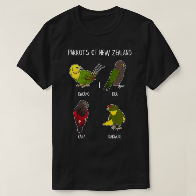 T-shirt Motive for New Zealand Parrot Lover Kaka Kakariki  (Design devant)
