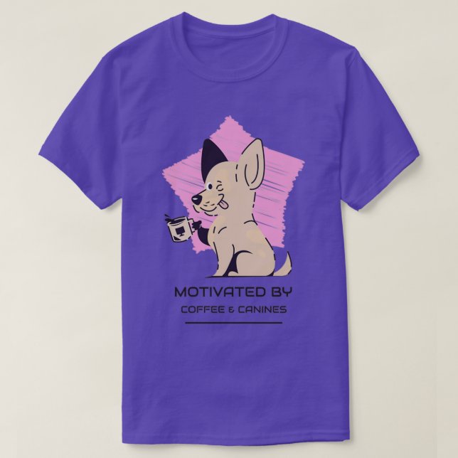 T-shirt Motivé Par Café Et Canines 1 (Design devant)