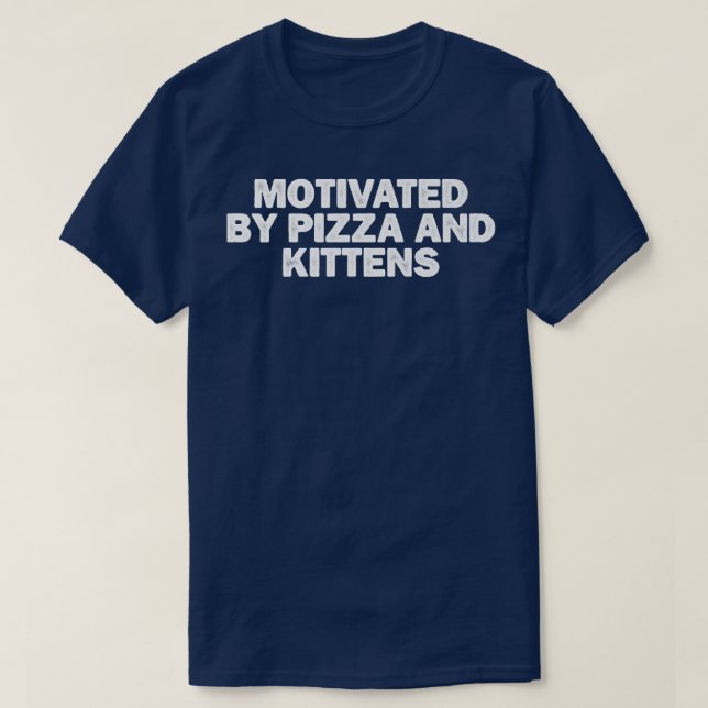 T-shirt Motivé Par La Pizza Et Les Chatons Par Le cool Min (Design devant)