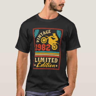 T-shirt Moto 40E Anniversaire Hommes Vintage 1982 Moker Mo