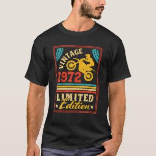 T-shirt Moto 50E Anniversaire Hommes Vintage 1972 Moker Mo