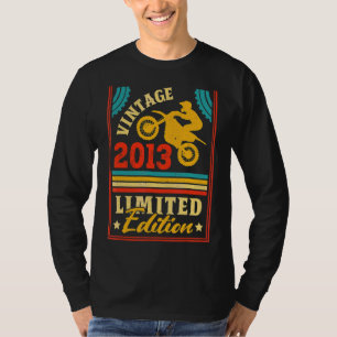 T-shirt Moto 9e anniversaire Garçons Vintage 2013 Biker Mo