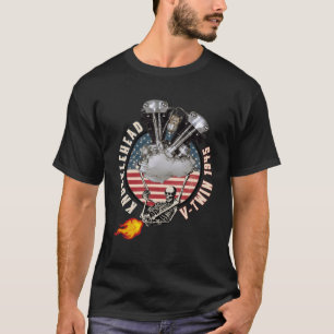 T-shirt Moto à percussion de flamme VTwin HD 1945