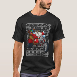 T-shirt Moto African American Père Noël Motorcycle laid