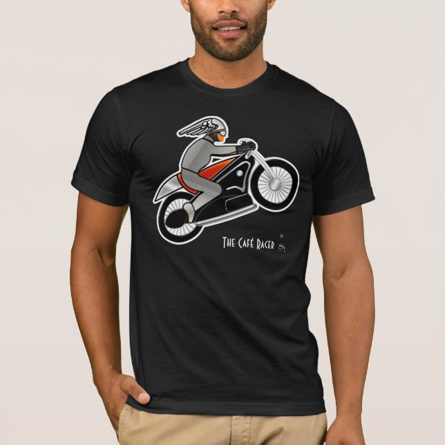 T-shirt Moto Art déco avec casque ailé (Devant)