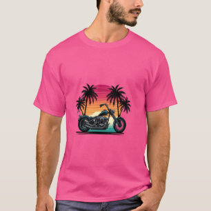 T-shirt Moto au coucher du soleil pour motocyclistes et vé