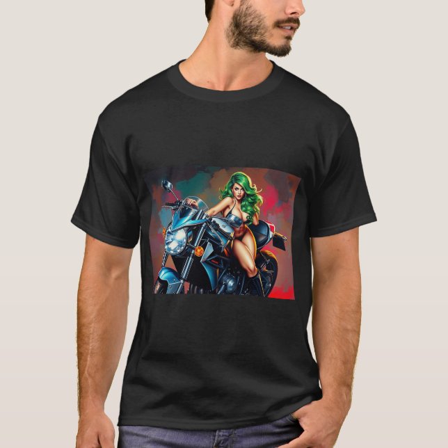 T-shirt moto babe (Devant)