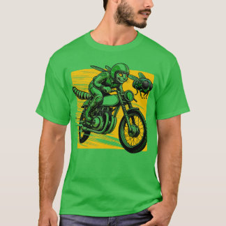 T-shirt Moto Cat Cicadas Feline Biker le plus rapide
