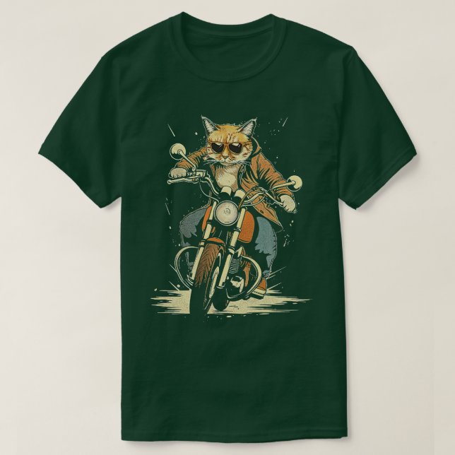 T-shirt Moto Cat Rides (Design devant)