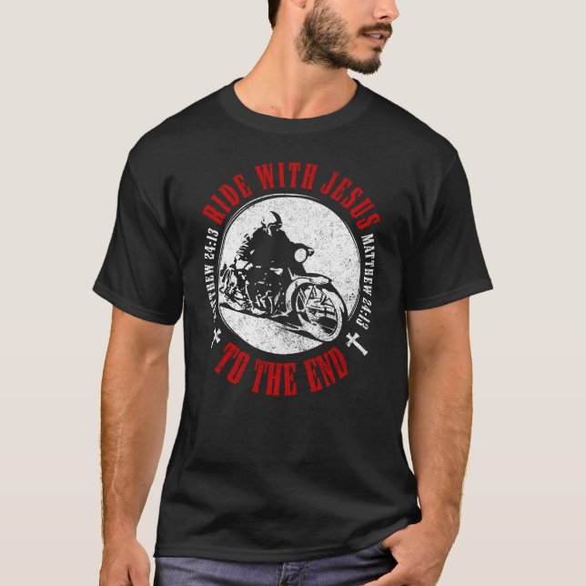T-shirt Moto Christian Faith Suivre Jesus Biker (Devant)