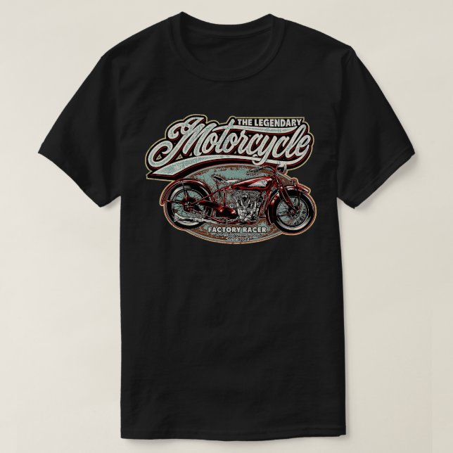 T-shirt Moto Club Indian Motorcycles Oldschool Chopp (Design devant)