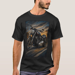 T-shirt Moto Custom Cruiser – Mosaïque Micro 3D