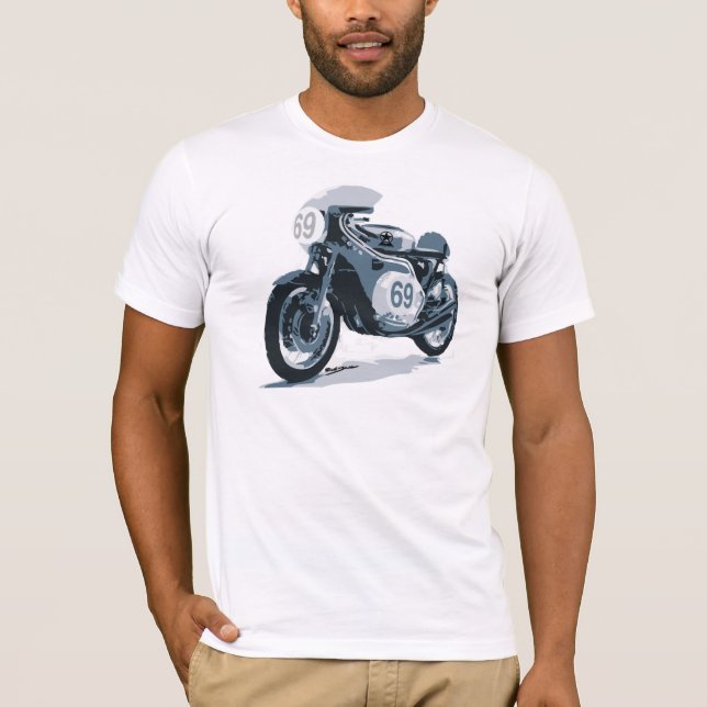 T-shirt Moto de classique de coureur de café (Devant)