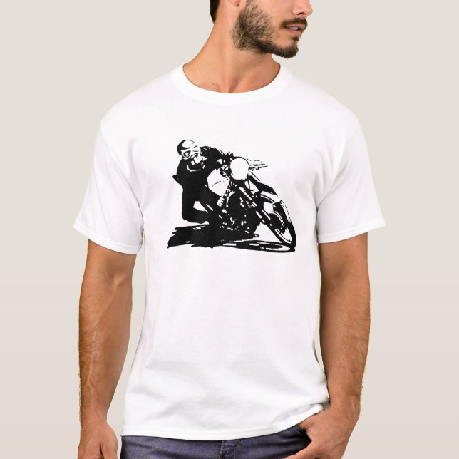 T-shirt Moto de coureur de café (Devant)