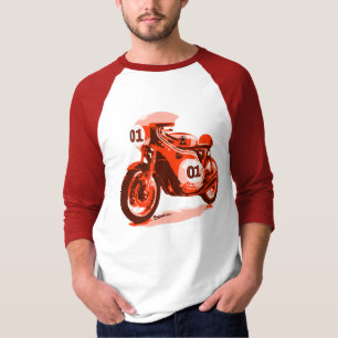 T-shirt Moto de emballage vintage rouge