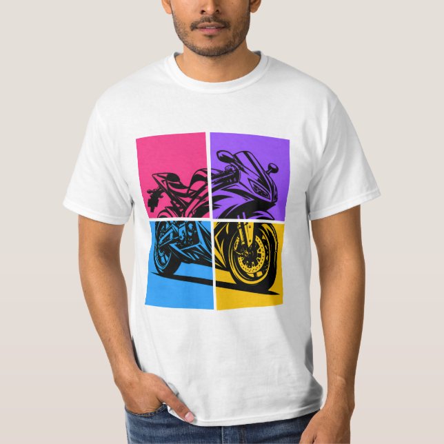 T-shirt Moto de sport Pop Art (Devant)