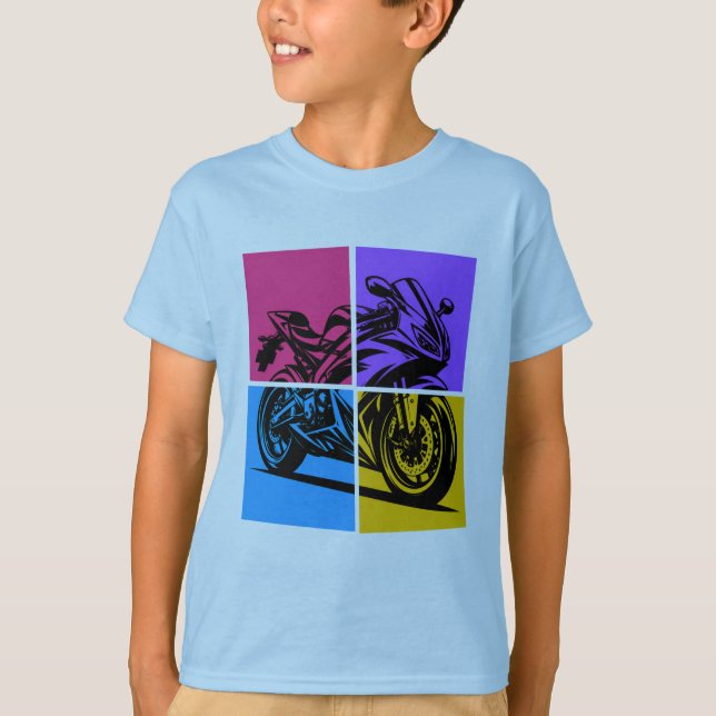 T-shirt Moto de sport Pop Art (Devant)