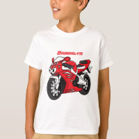 Moto de sport rouge mignonne dessin animé
