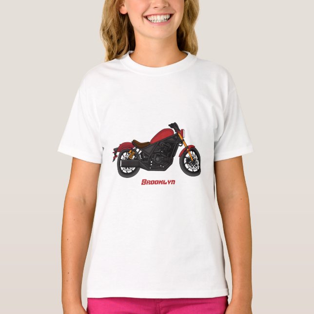 T-shirt moto de style croiseur cool (Devant)