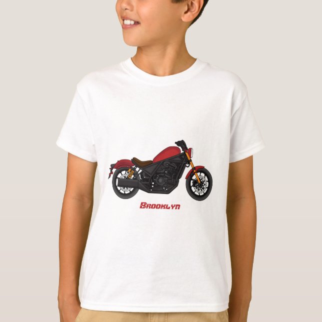 T-shirt moto de style croiseur cool (Devant)