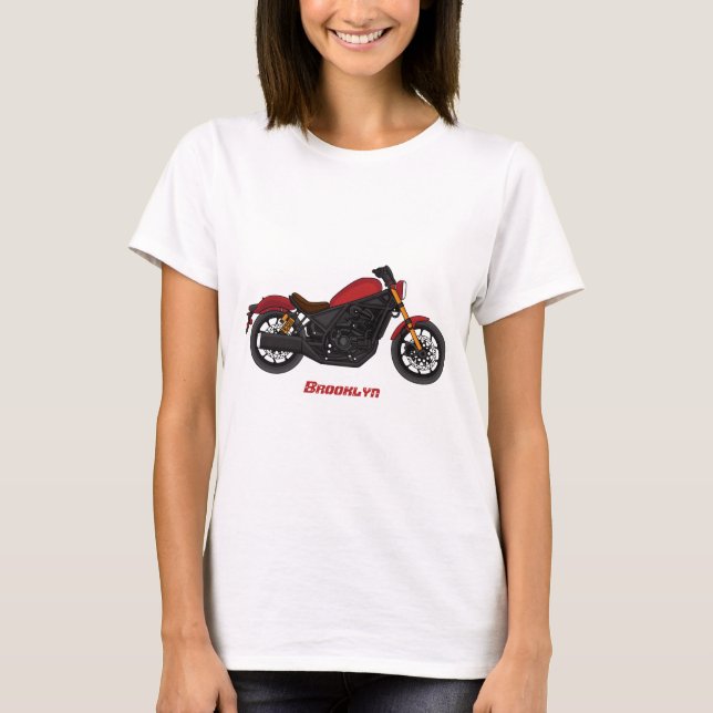 T-shirt Moto de style cruiser cool (Devant)
