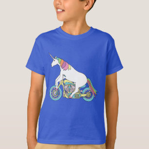T-shirt Moto d'équitation de licorne