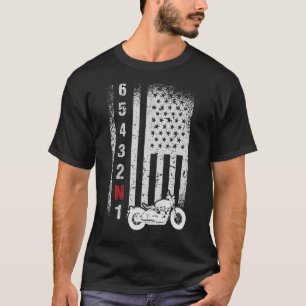 T-shirt Moto drapeau américain