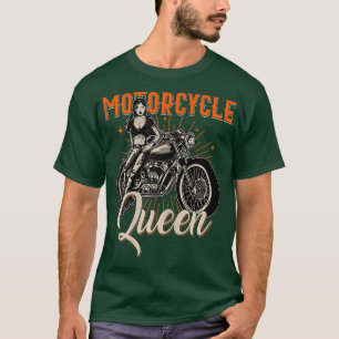 T-shirt Moto femme Queen Biker Girl Motorbi Vintage