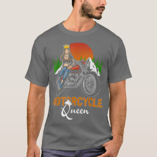 T-shirt Moto femme Queen Biker Girl Motorbi Vintage