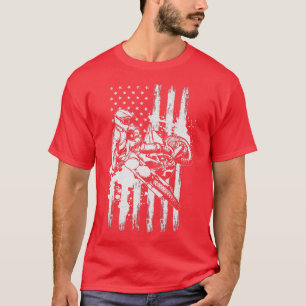 T-shirt Moto Freestyle Supercross American Flag Moto